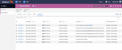 View outbound and inbox messages