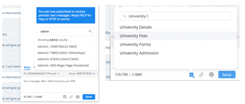  Sender ID and Template Search in Message Composer