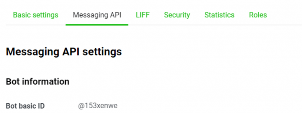 Messaging API Settings
