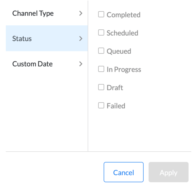 Filter by Status Options Image