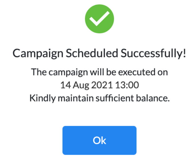 Scheduled Campaign Successfully