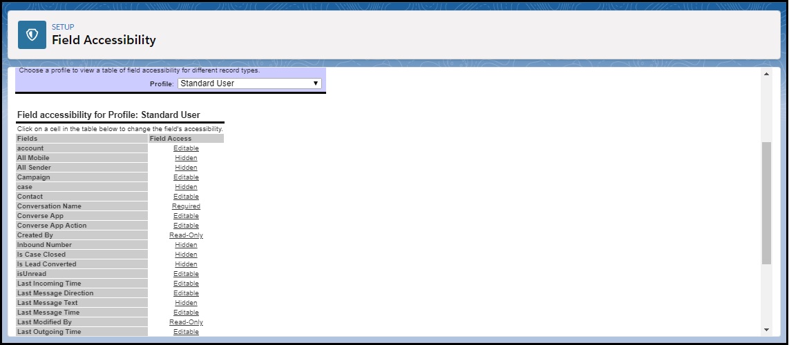 Enable Field Level Access SMSMagic Salesforce Documentation
