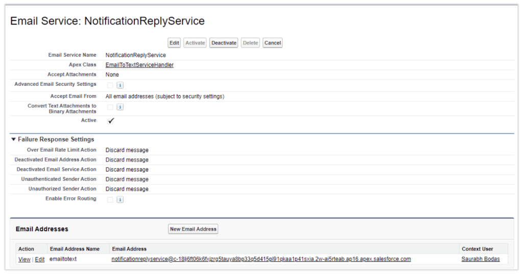 Email Service NotificationReplyService