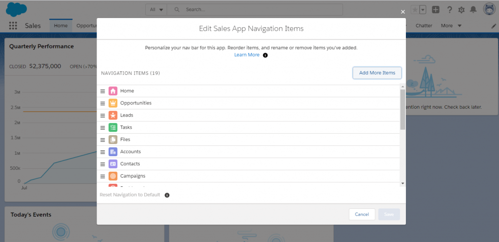 edit personalize navigation view icon