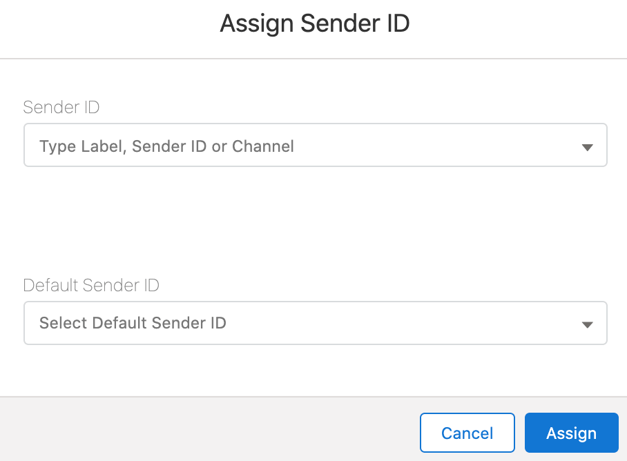 Assign Sender ID