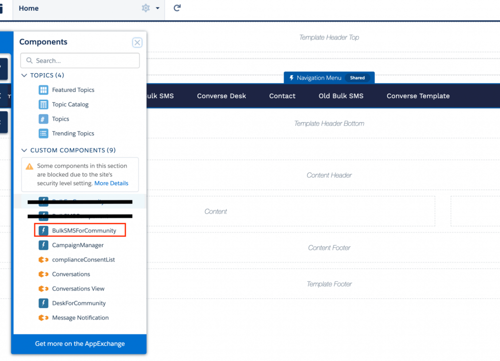 Steps to Navigate to Bulk SMS Component