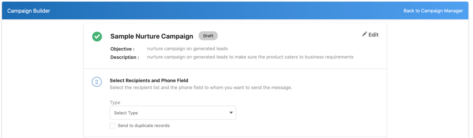 Sample Nurture Campaign