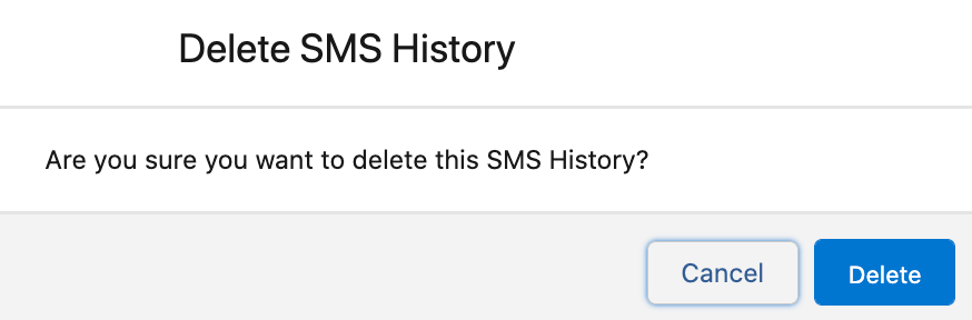 Delete SMS Confirmation