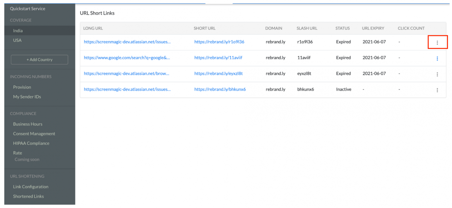 Shortened Links SMSMagic Zoho Documentation